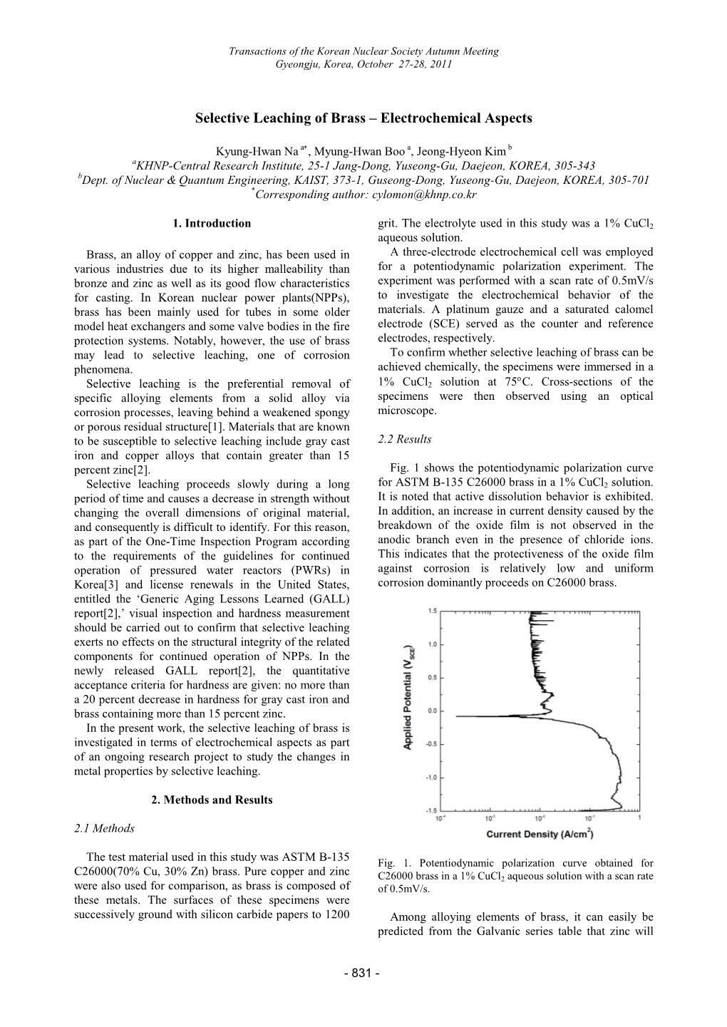 Selective Leaching of Brass – Electrochemical Aspects