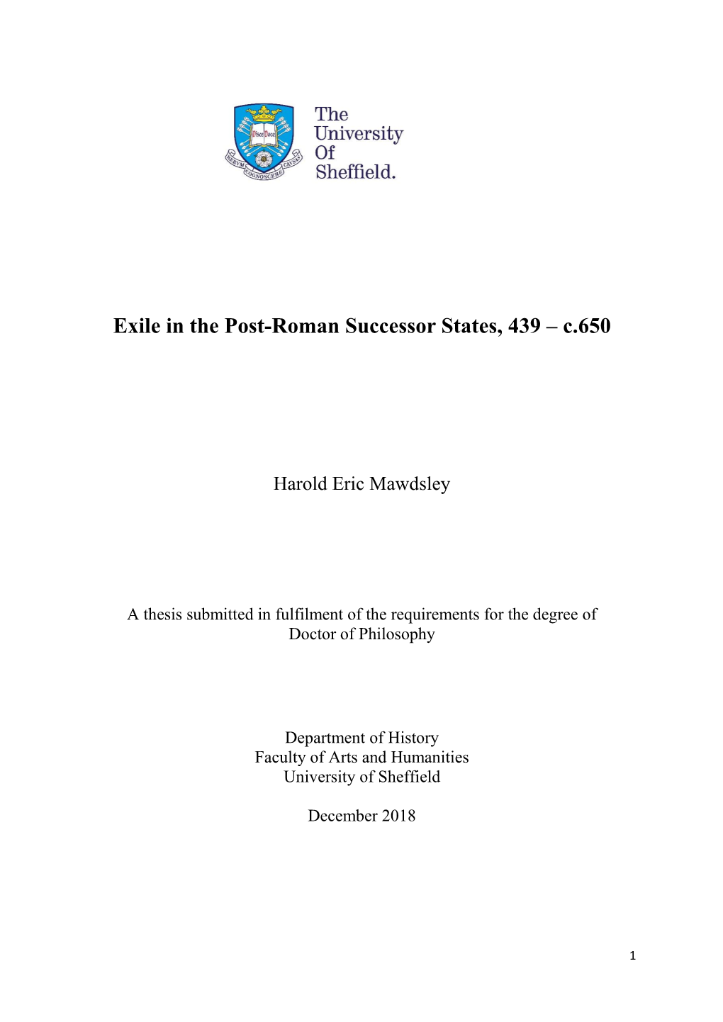 Exile in the Post-Roman Successor States, 439 – C.650