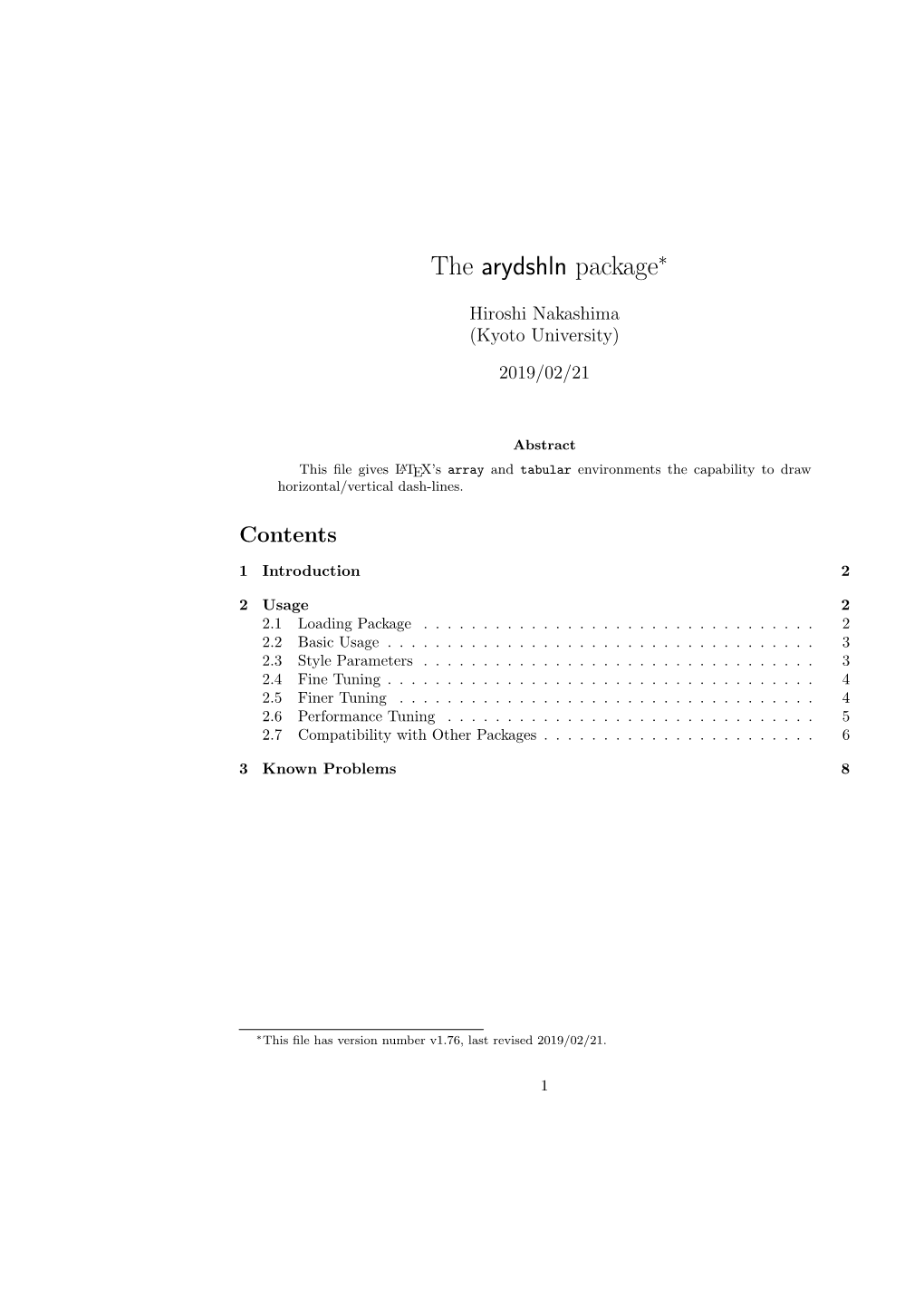 The Arydshln Package∗