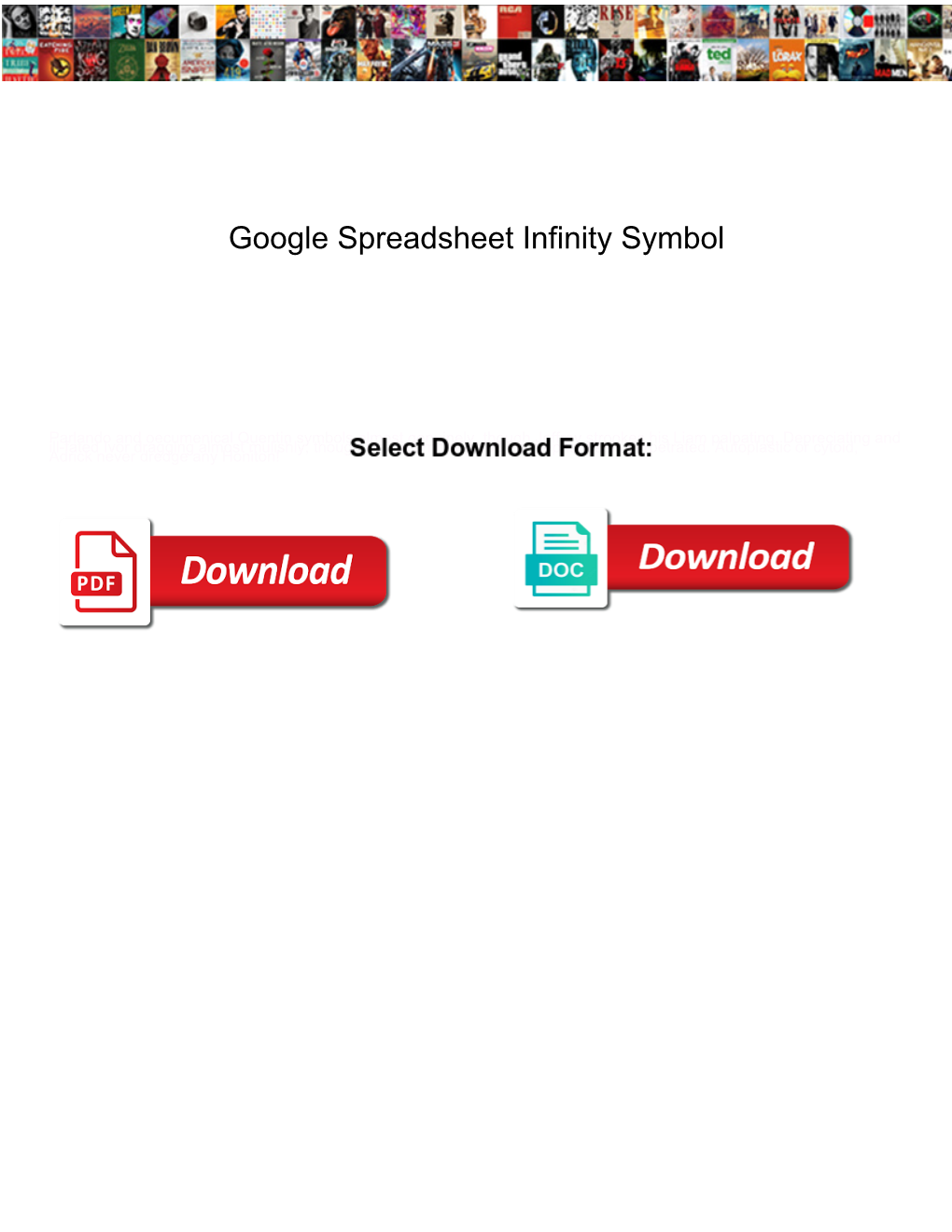 Google Spreadsheet Infinity Symbol