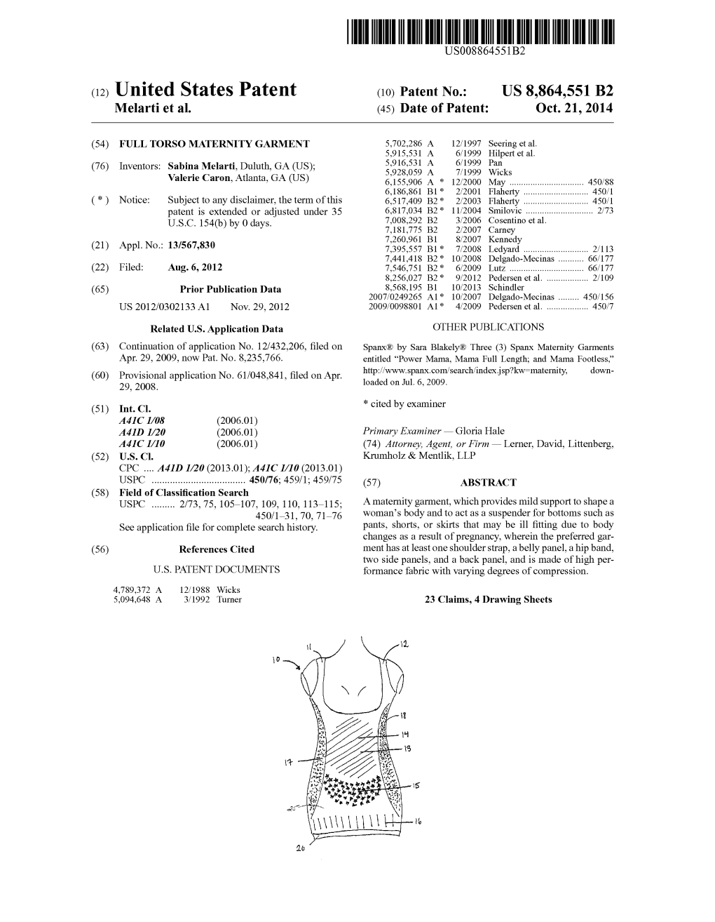 (12) United States Patent (10) Patent No.: US 8,864,551 B2 Melarti Et Al