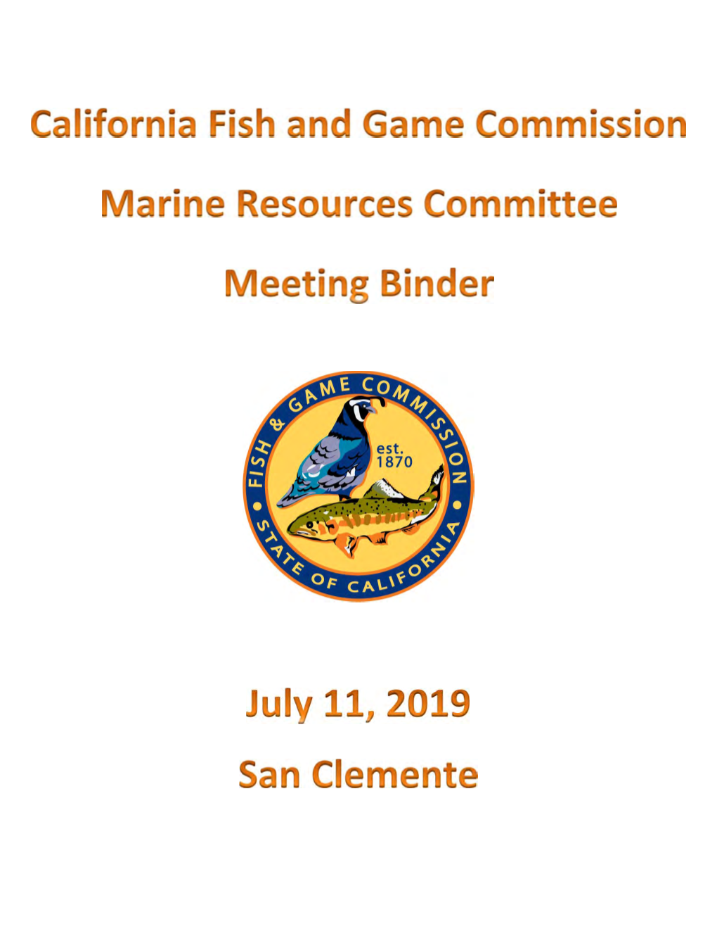 July 11, 2019 Marine Resources Committee Meeting Binder