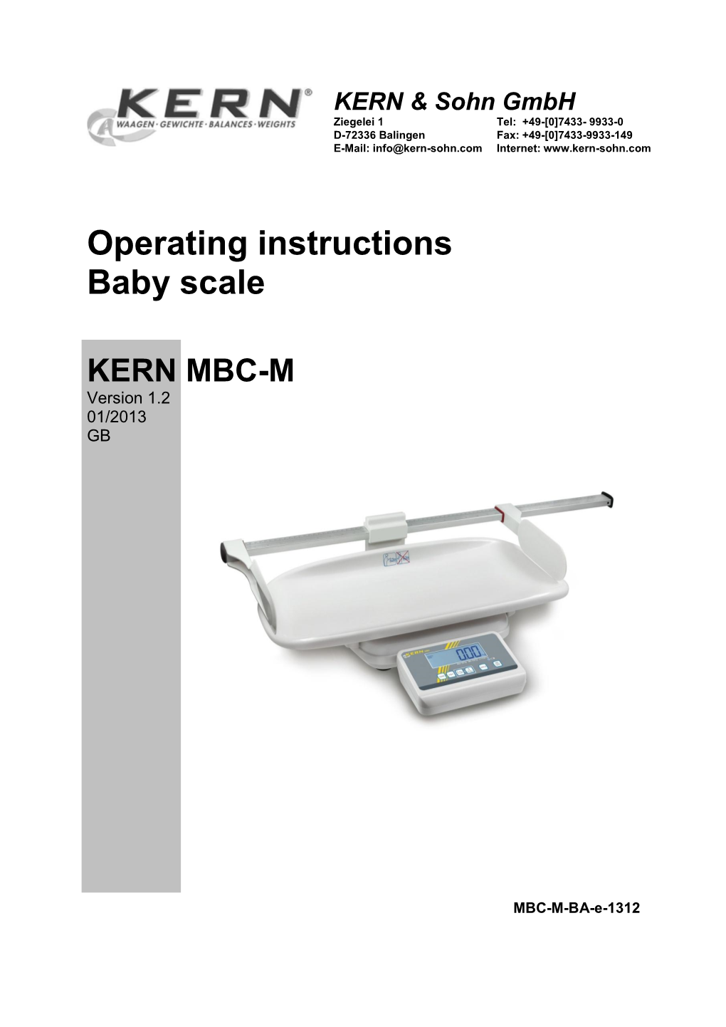 Operating Instructions Baby Scale