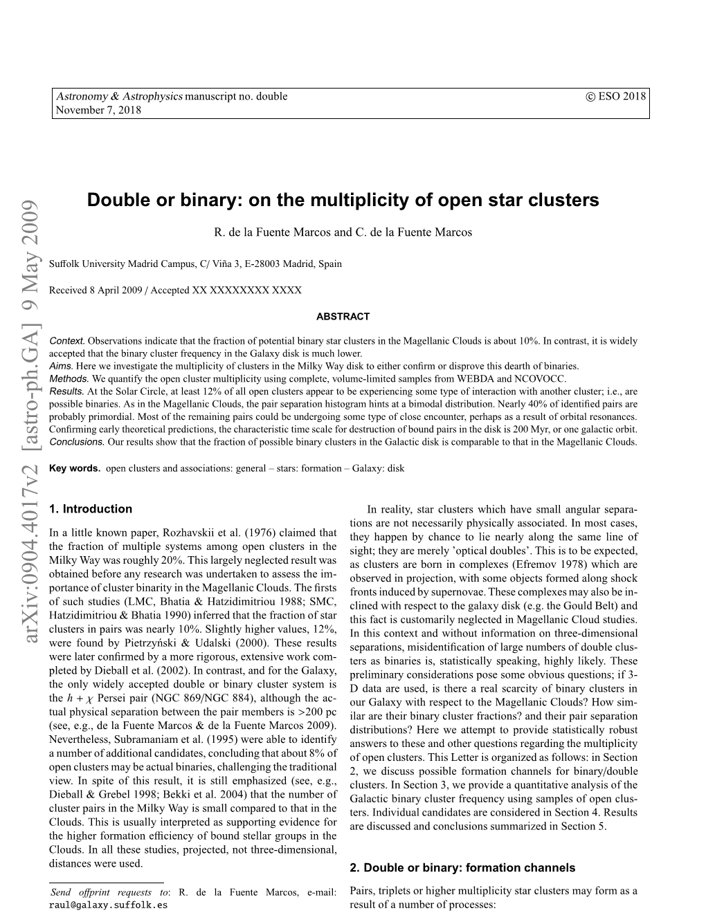 Double Or Binary: on the Multiplicity of Open Star Clusters