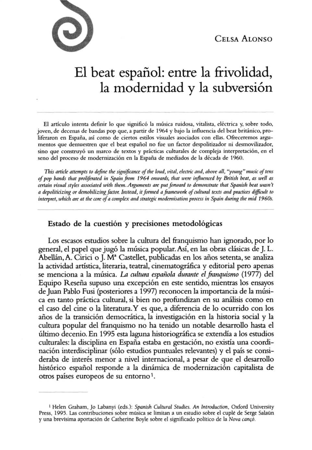 El Beat Español: Entre La Frivolidad, La Modernidad Y La Subversión