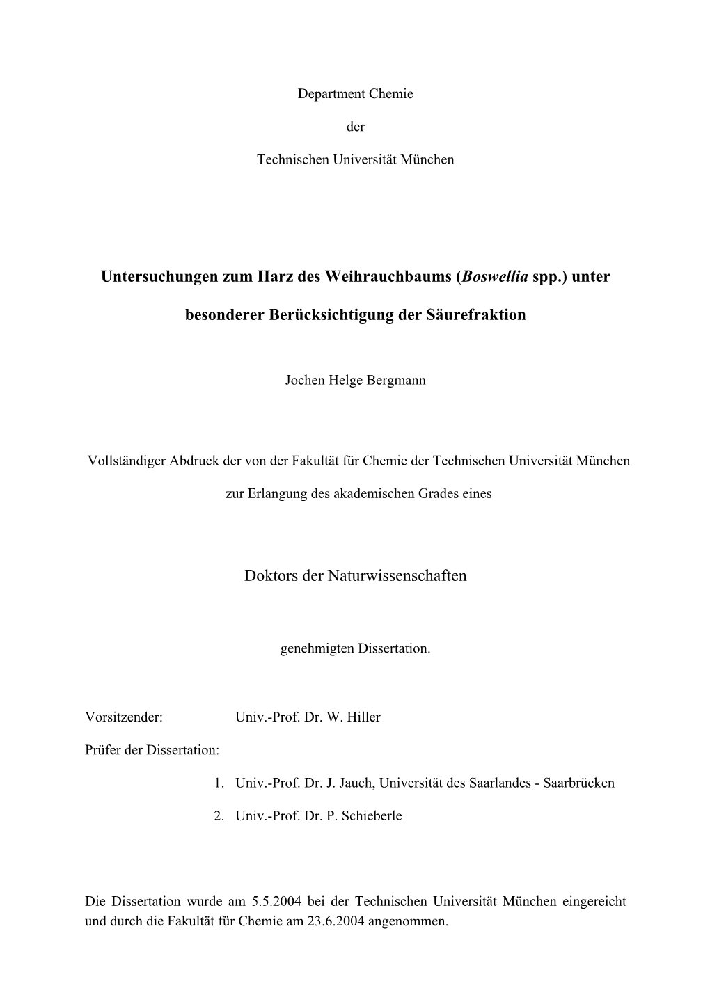 Boswellia Spp.) Unter