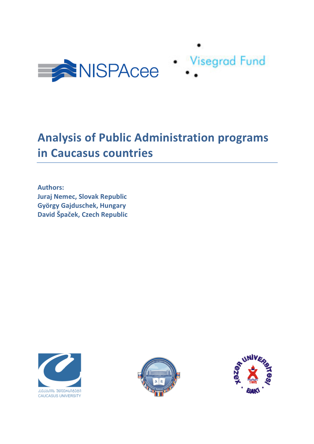 Analysis of Public Administration Programs in Caucasus Countries