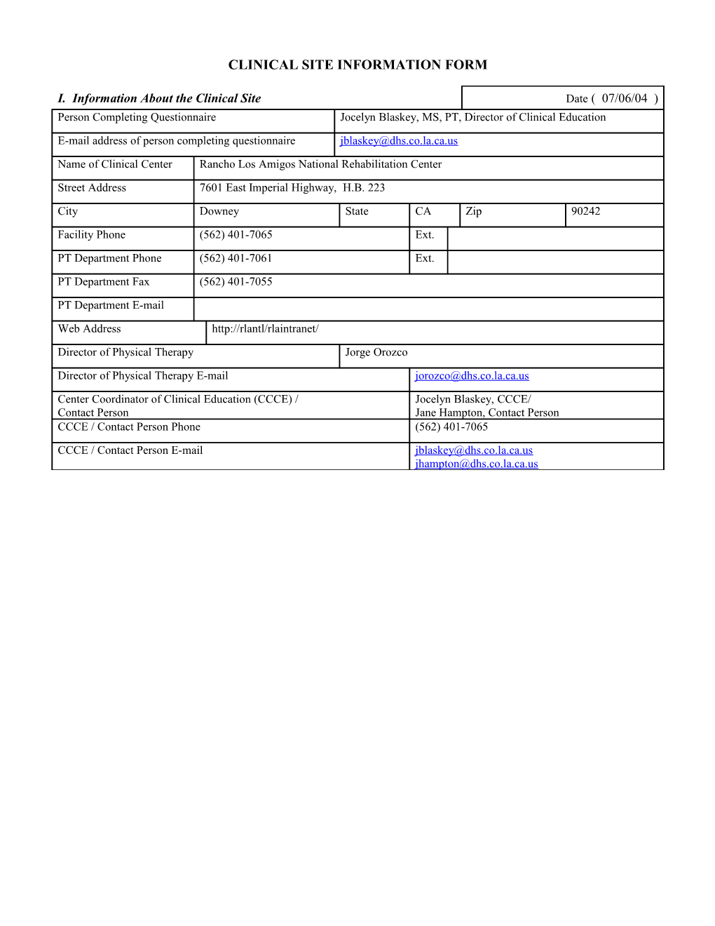 Clinical Center Information Form (Ccif) s2