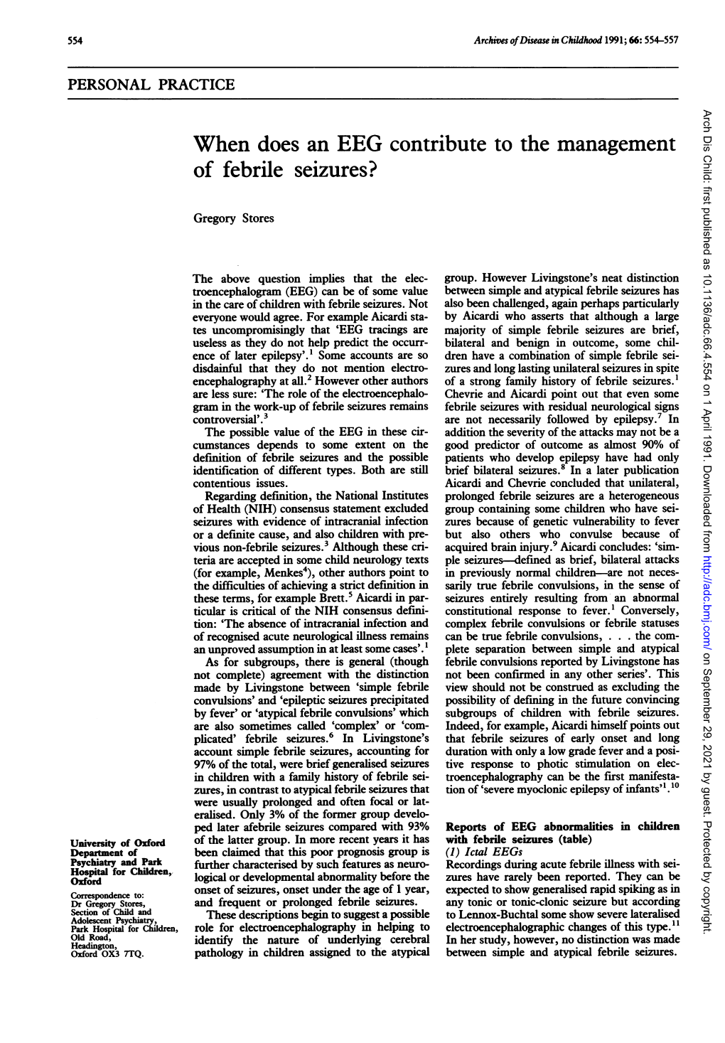 When Does an EEG Contribute to the Management of Febrile Seizures?