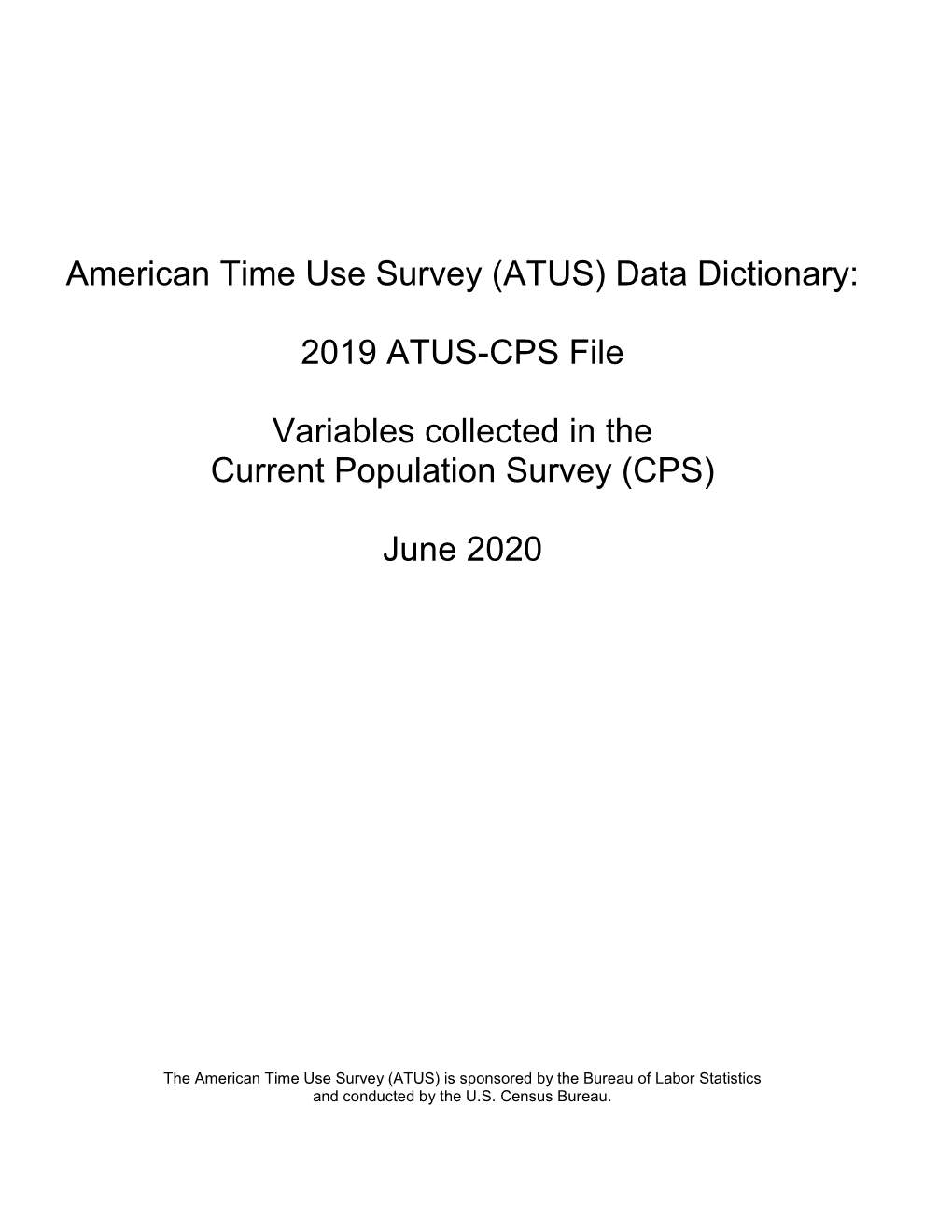 ATUS-CPS 2019 Data Dictionary