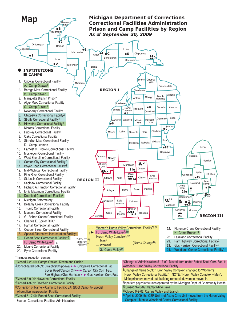 MAP CFA-REGIONS SEPT 30 2009.Cdr