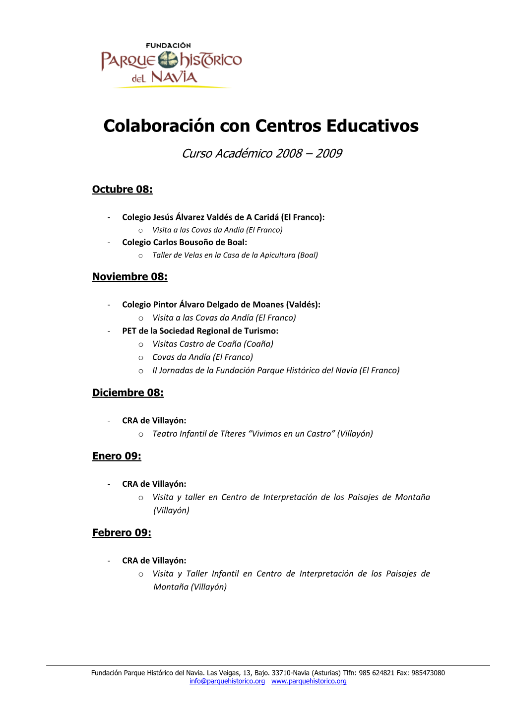 Programa Colaboraciones 2008-2009