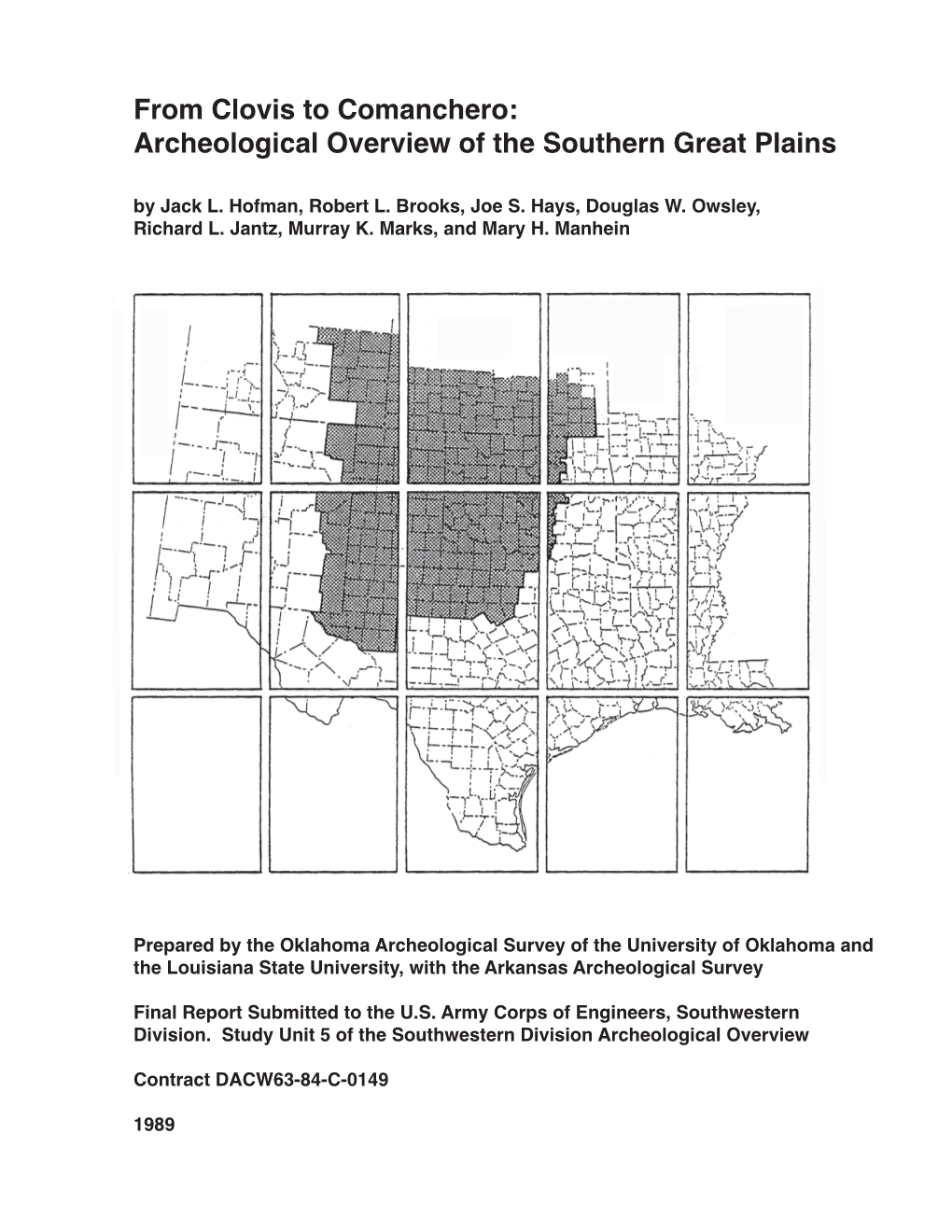 Archeological Overview of the Southern Great Plains by Jack L