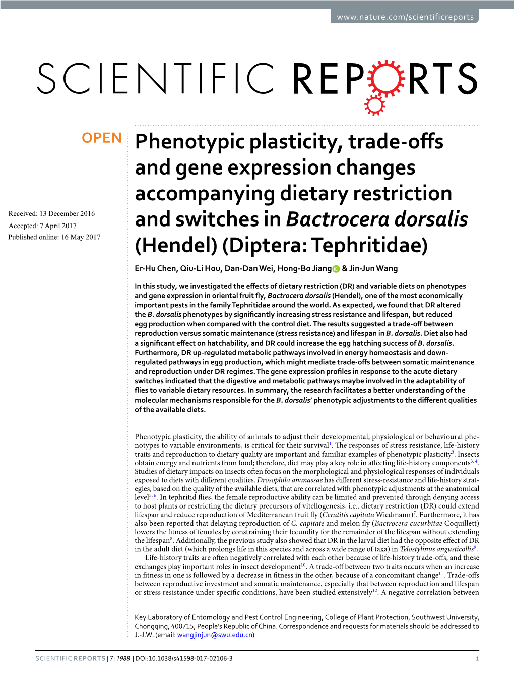 Phenotypic Plasticity, Trade-Offs and Gene Expression Changes