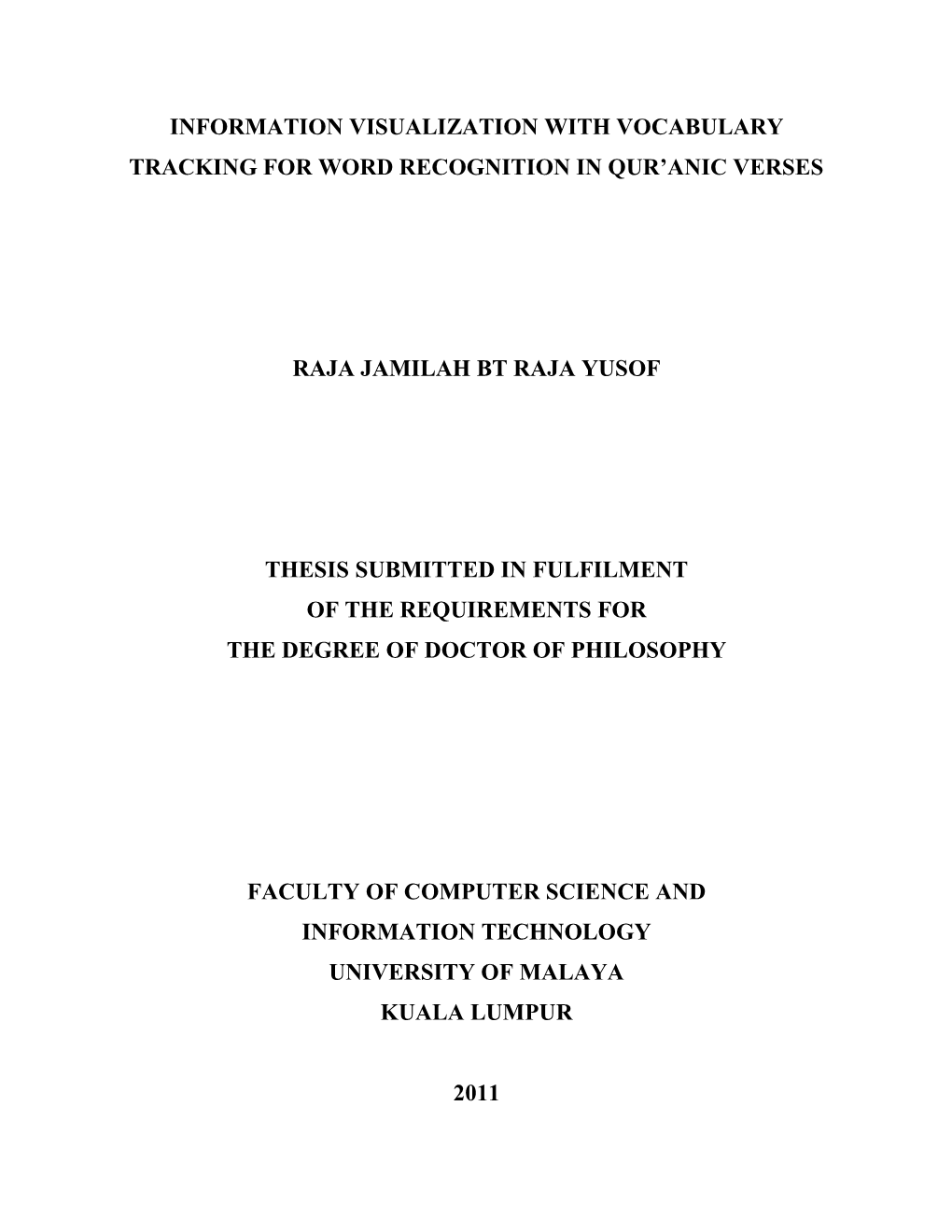 Visualization of Qur'anic Arabic Text for Non-Arabic Speakers