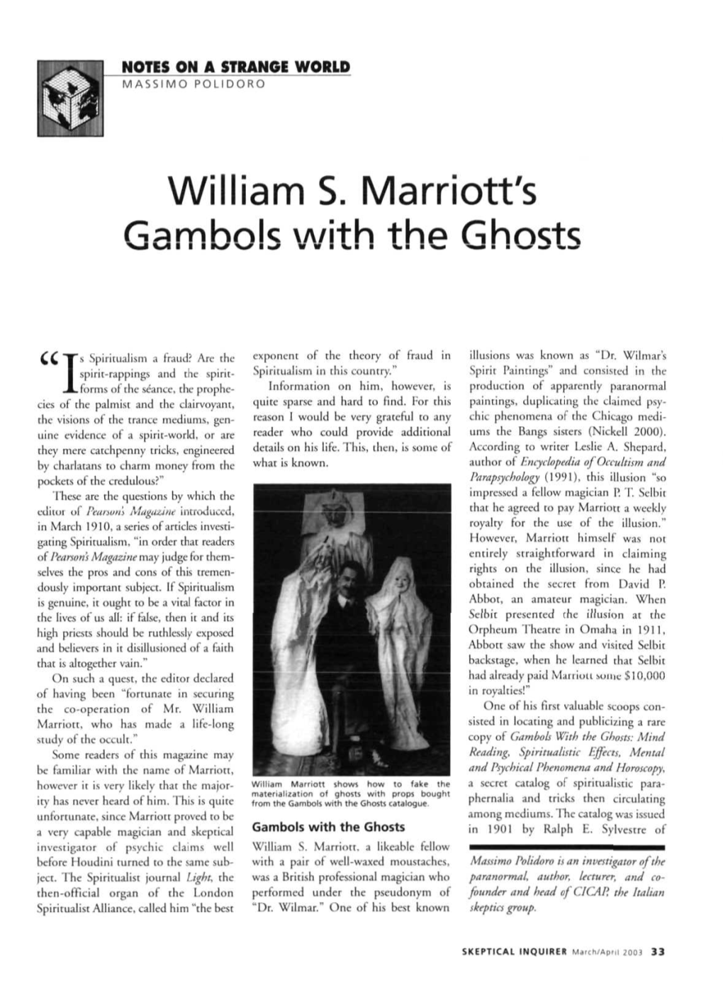 William S. Marriott's Gambols with the Ghosts