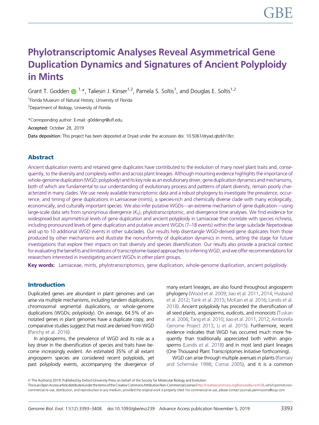 Phylotranscriptomic Analyses Reveal Asymmetrical Gene Duplication Dynamics and Signatures of Ancient Polyploidy in Mints