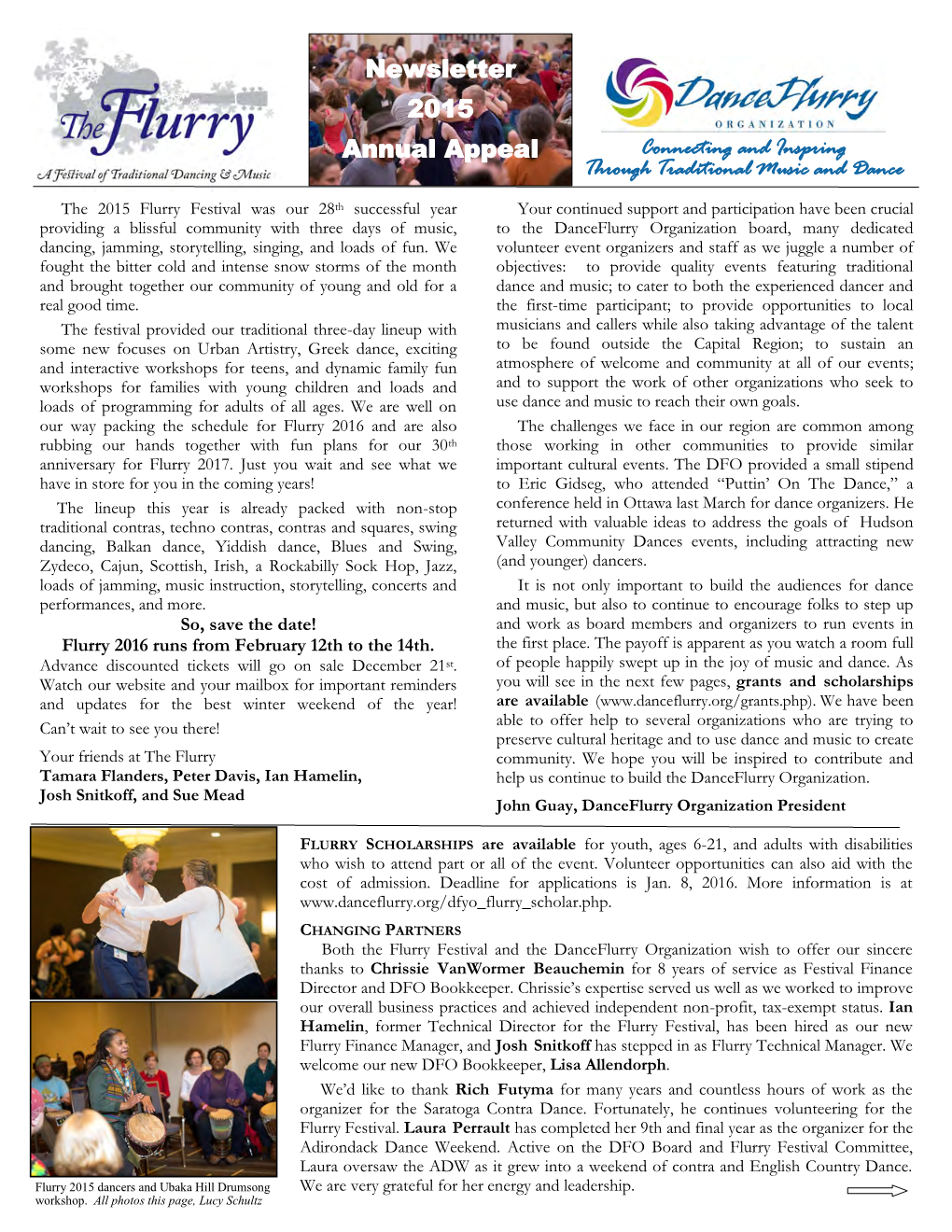 Newsletter 2015 Annual Appeal