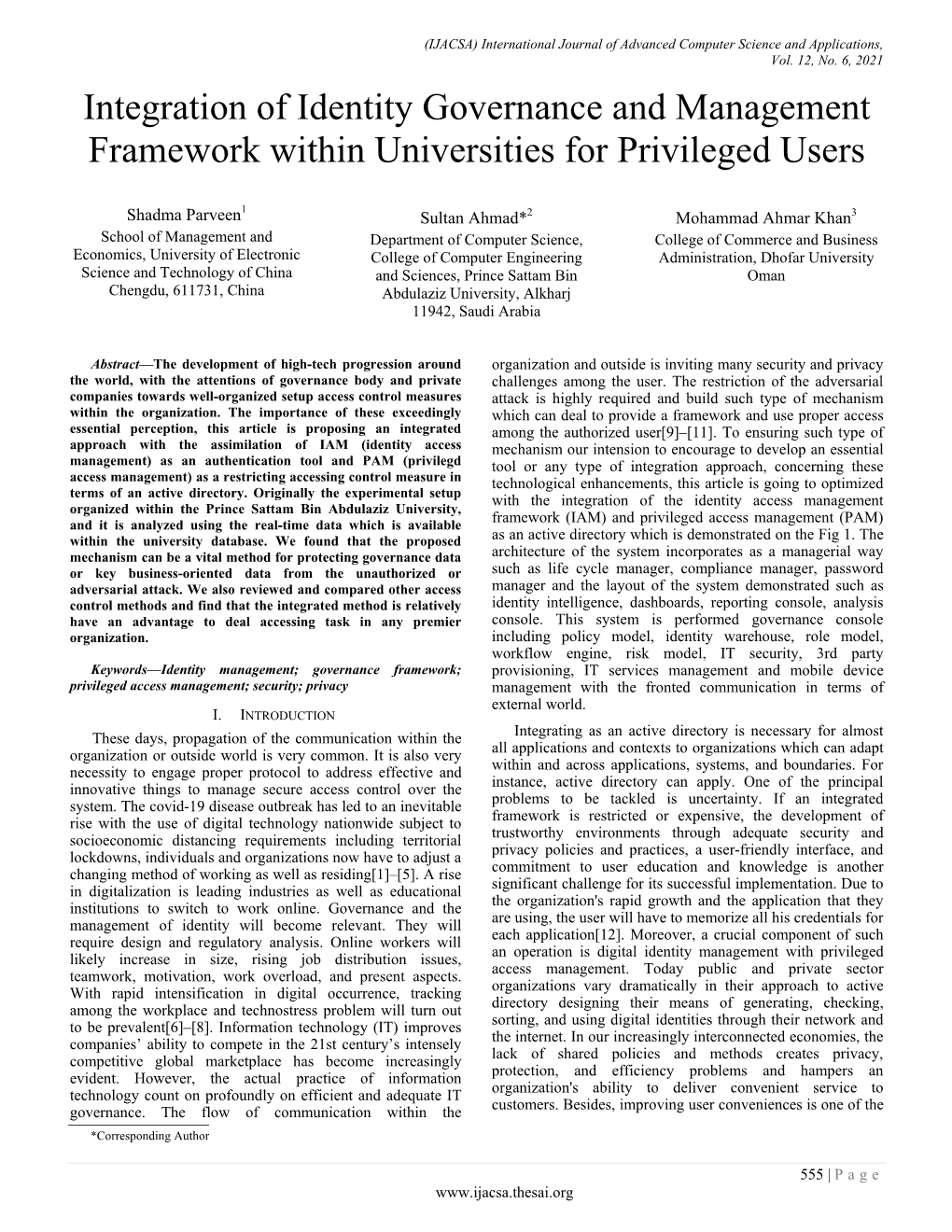 Integration of Identity Governance and Management Framework Within Universities for Privileged Users