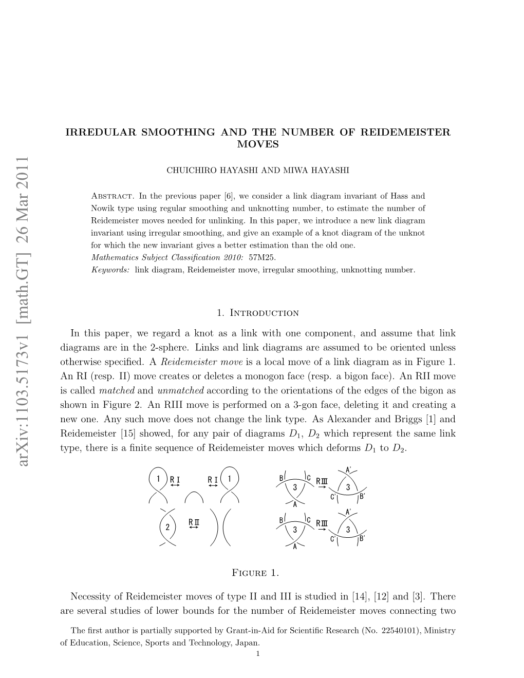 Irregular Smoothing and the Number of Reidemeister Moves 3