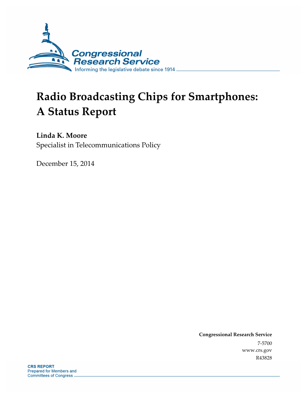 Radio Broadcasting Chips for Smartphones: a Status Report