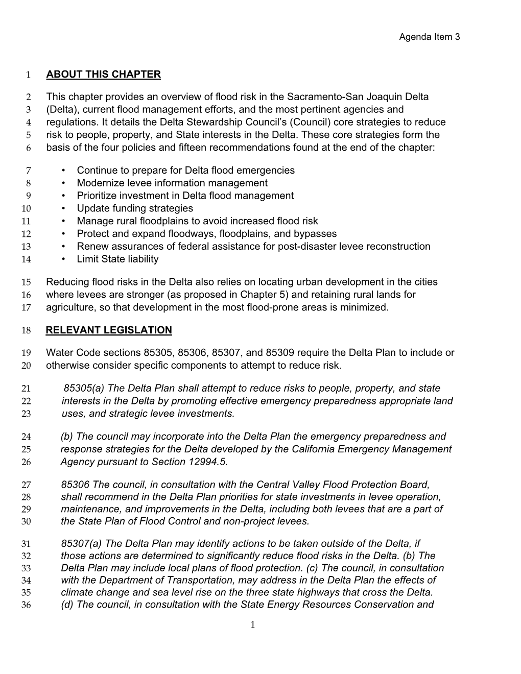 Delta Plan Chapter 7, Reduce Risk to People, Property, and State Interests In