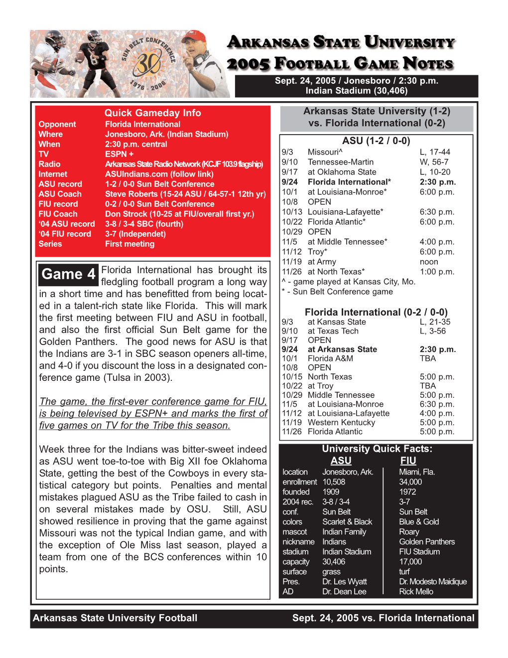 2005 ASU Game Notes Vs. FIU.Qxp