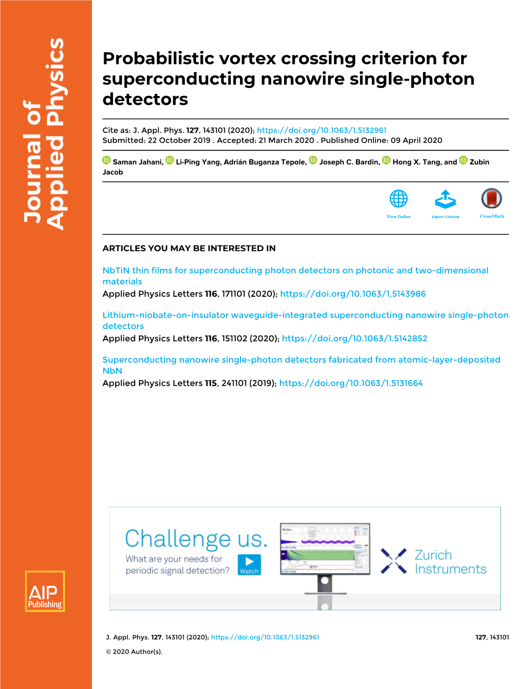 Probabilistic Vortex Crossing Criterion for Superconducting Nanowire Single-Photon Detectors