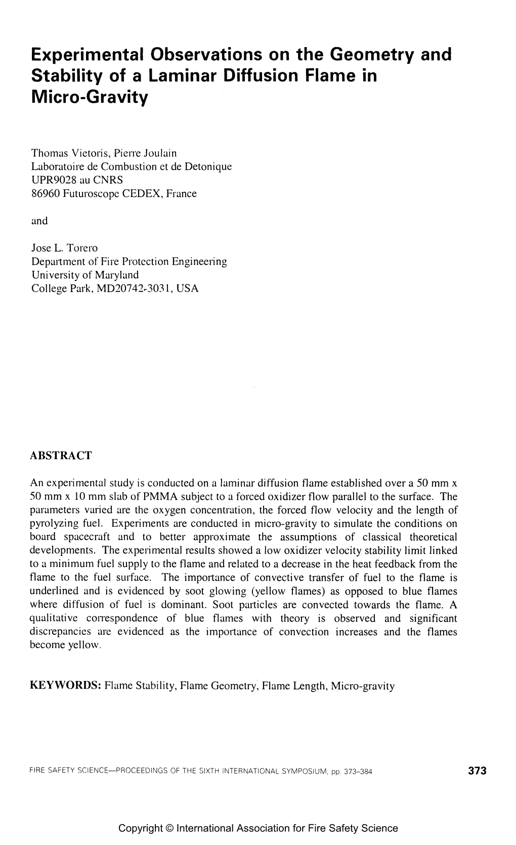 Experimental Observations on the Geometry and Stability of a Laminar Diffusion Flame in Micro-Gravity