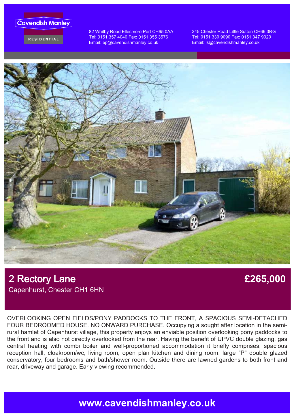 2 Rectory Lane £265,000