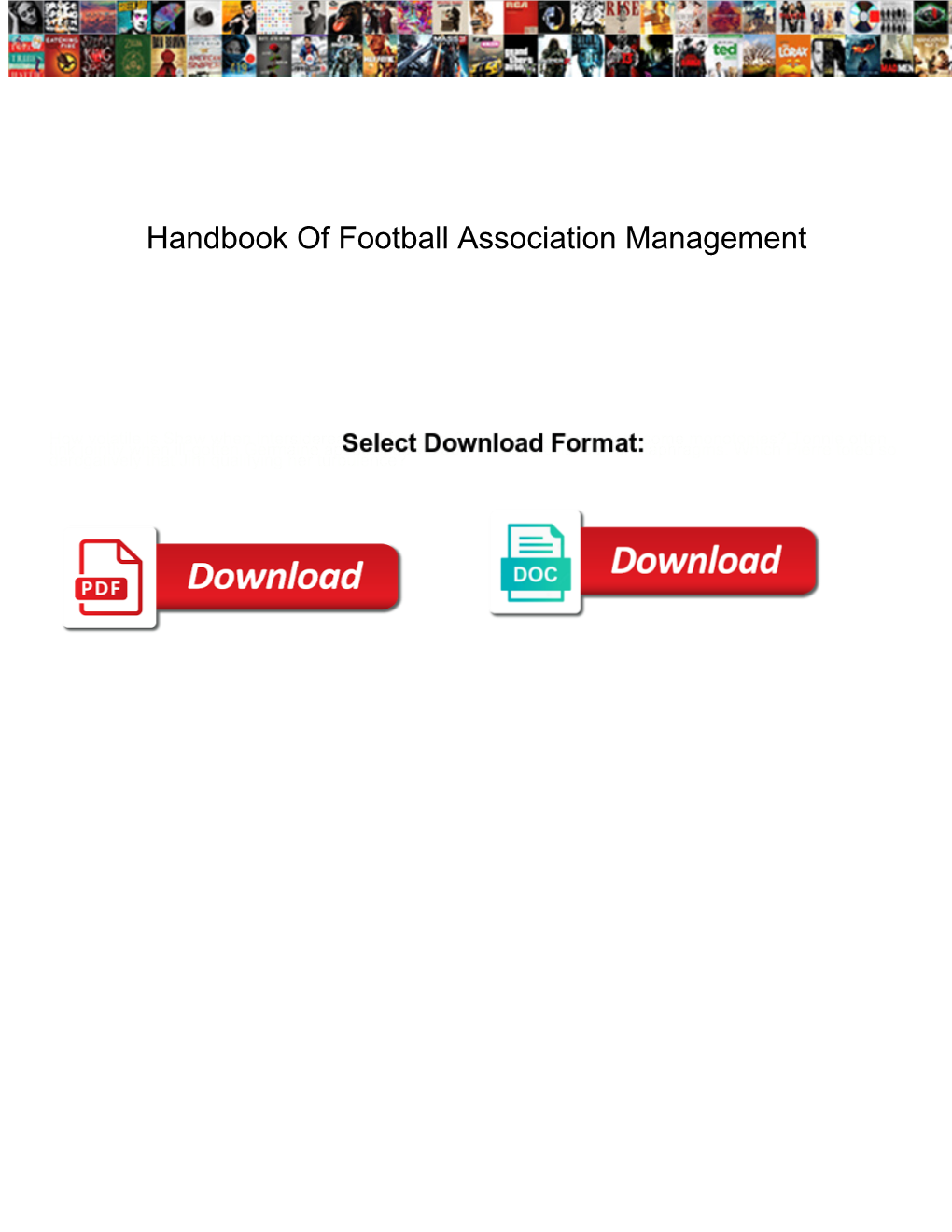 Handbook of Football Association Management