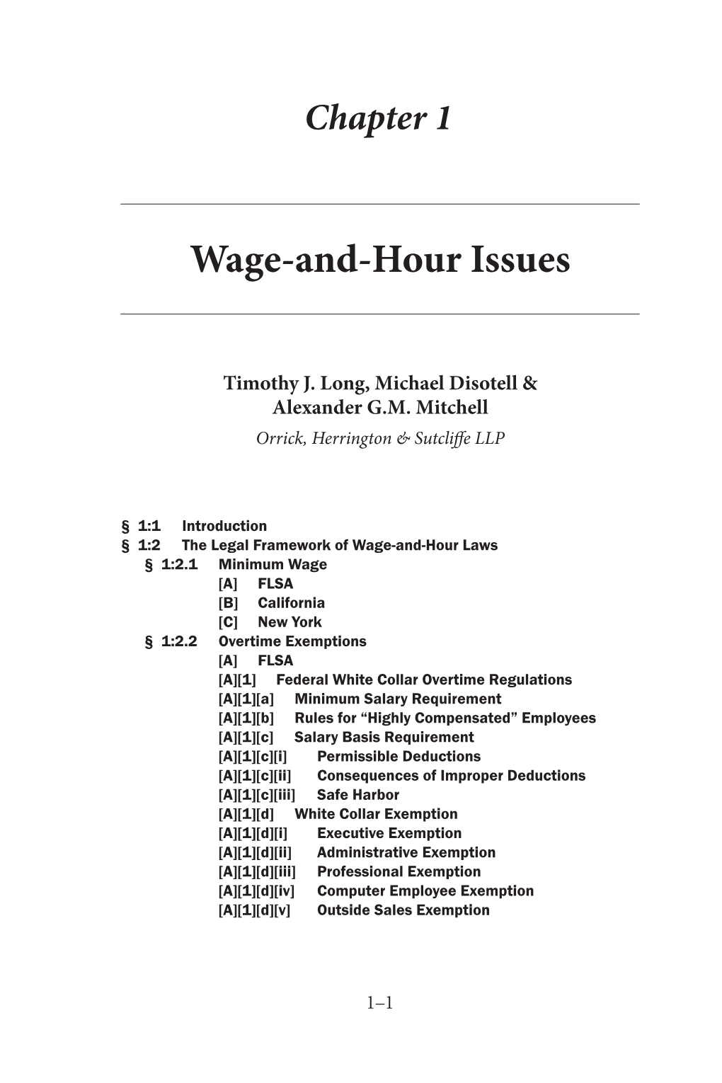 Wage-And-Hour Issues