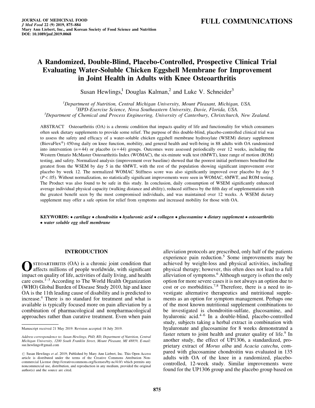 A Randomized, Double-Blind, Placebo-Controlled, Prospective