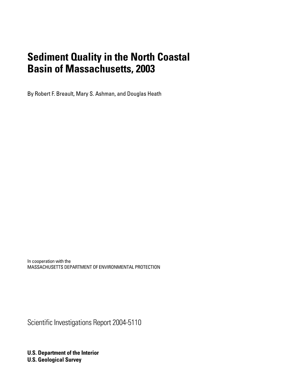 Sediment Quality in the North Coastal Basin of Massachusetts, 2003