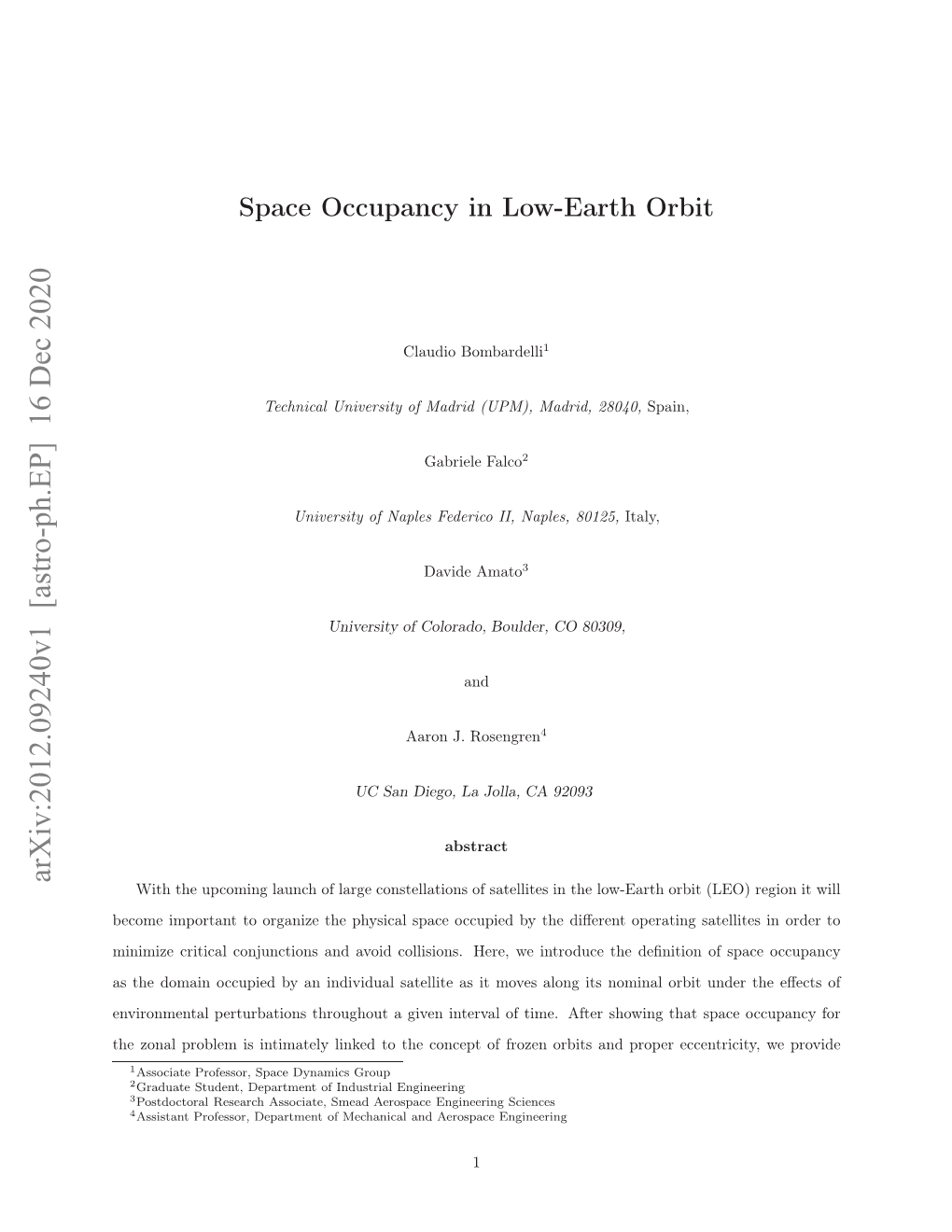 Space Occupancy in Low-Earth Orbit