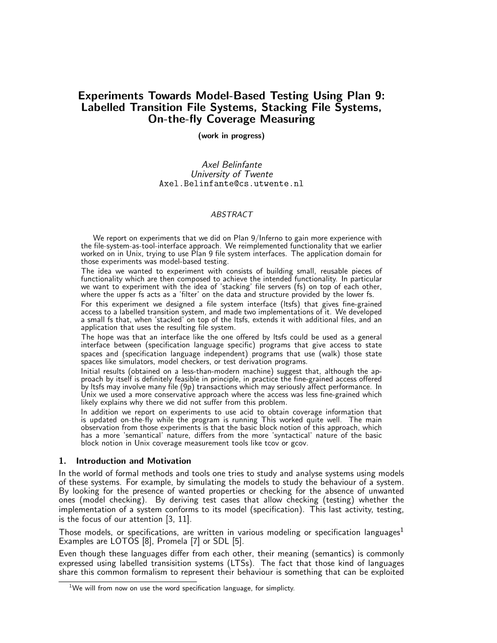 Labelled Transition File Systems, Stacking File Systems, On-The-Fly