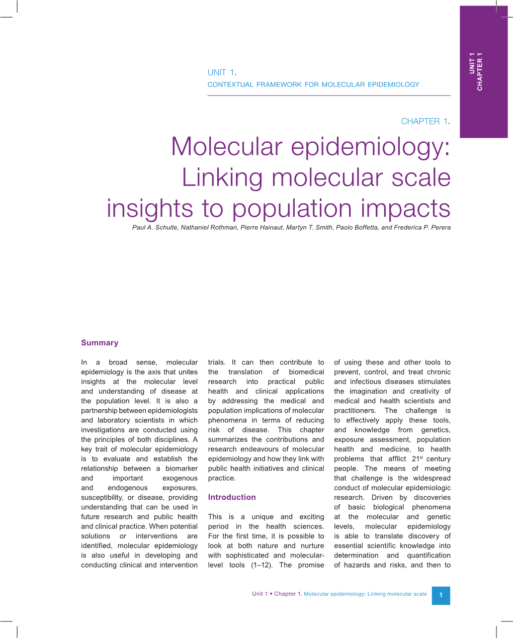 Linking Molecular Scale Insights to Population Impacts Paul A