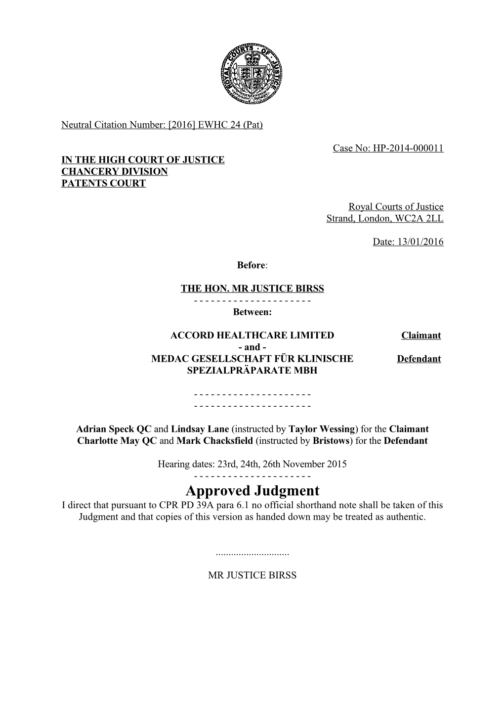 High Court Judgment Template s4