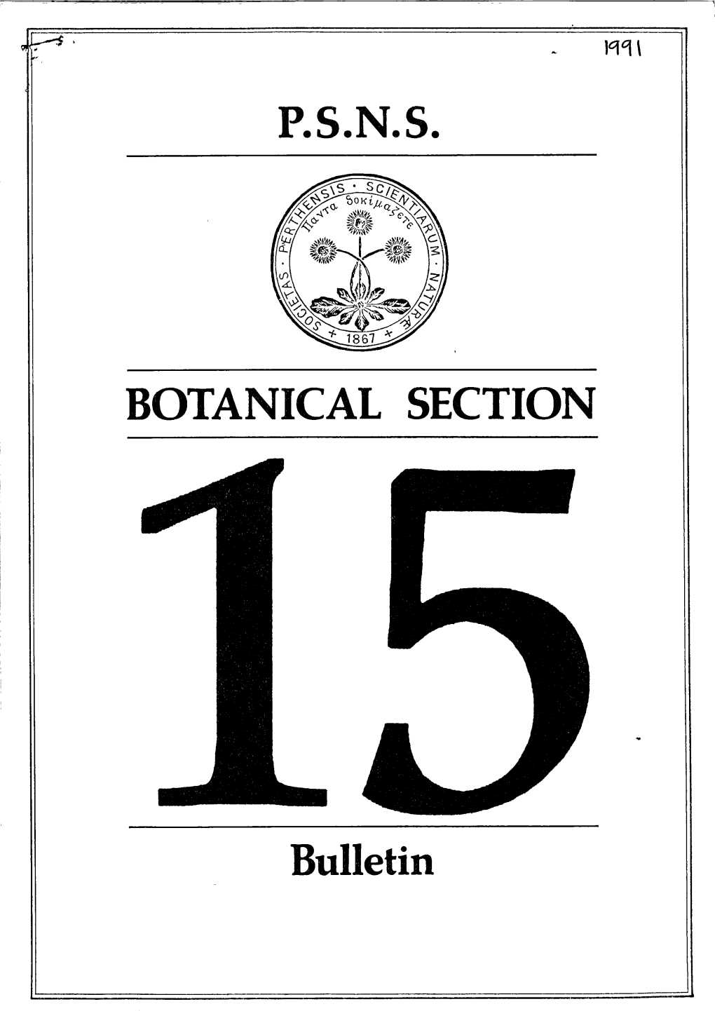 Botanical Section – Bulletin 15