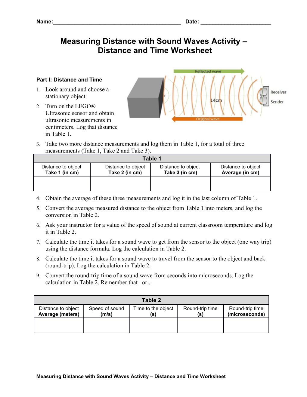 Part I: Distance and Time