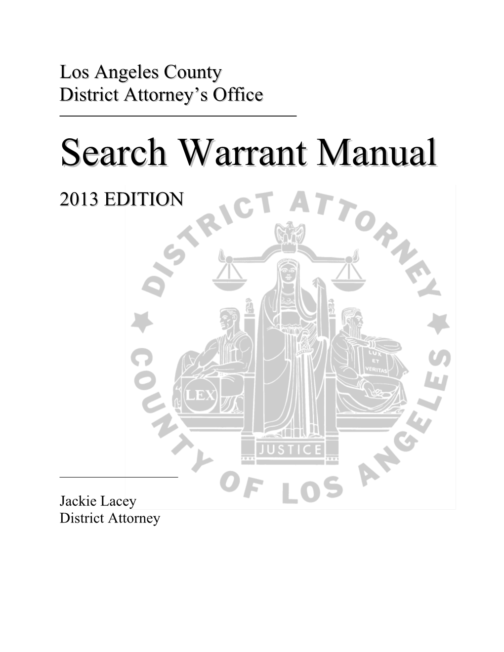 Search Warrant Manual