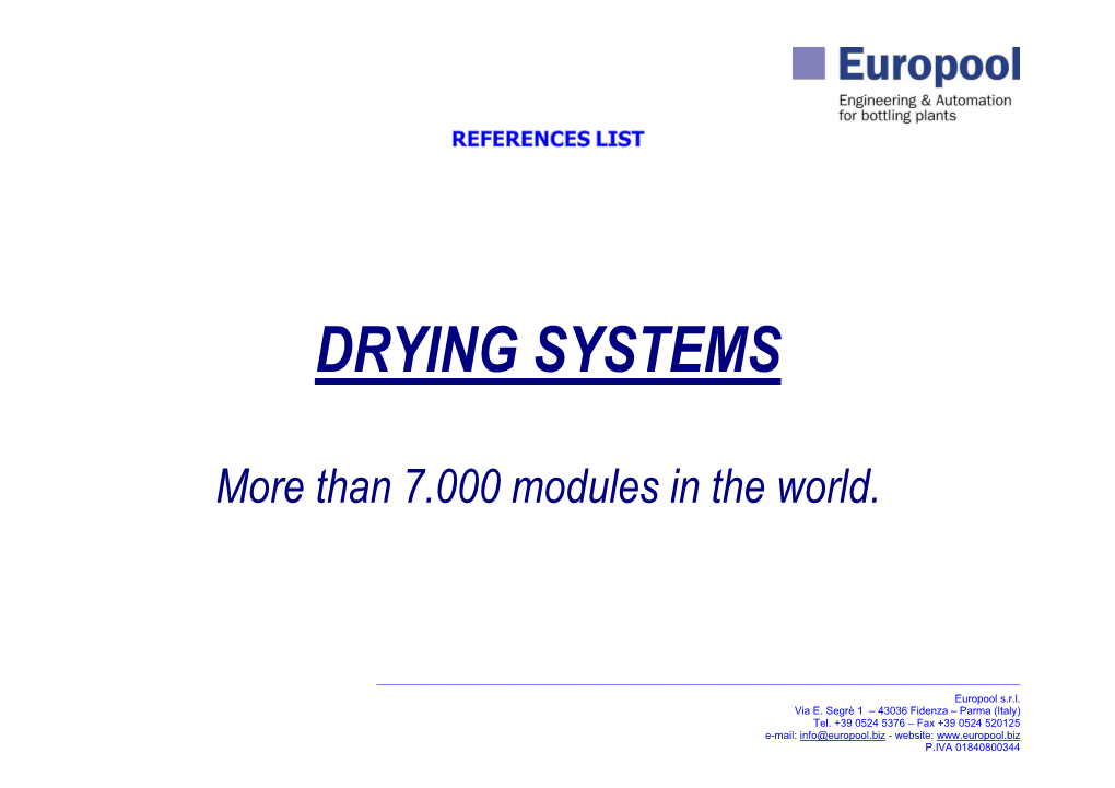 Drying Systems