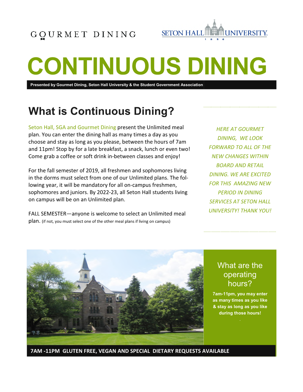 Continuous Dining