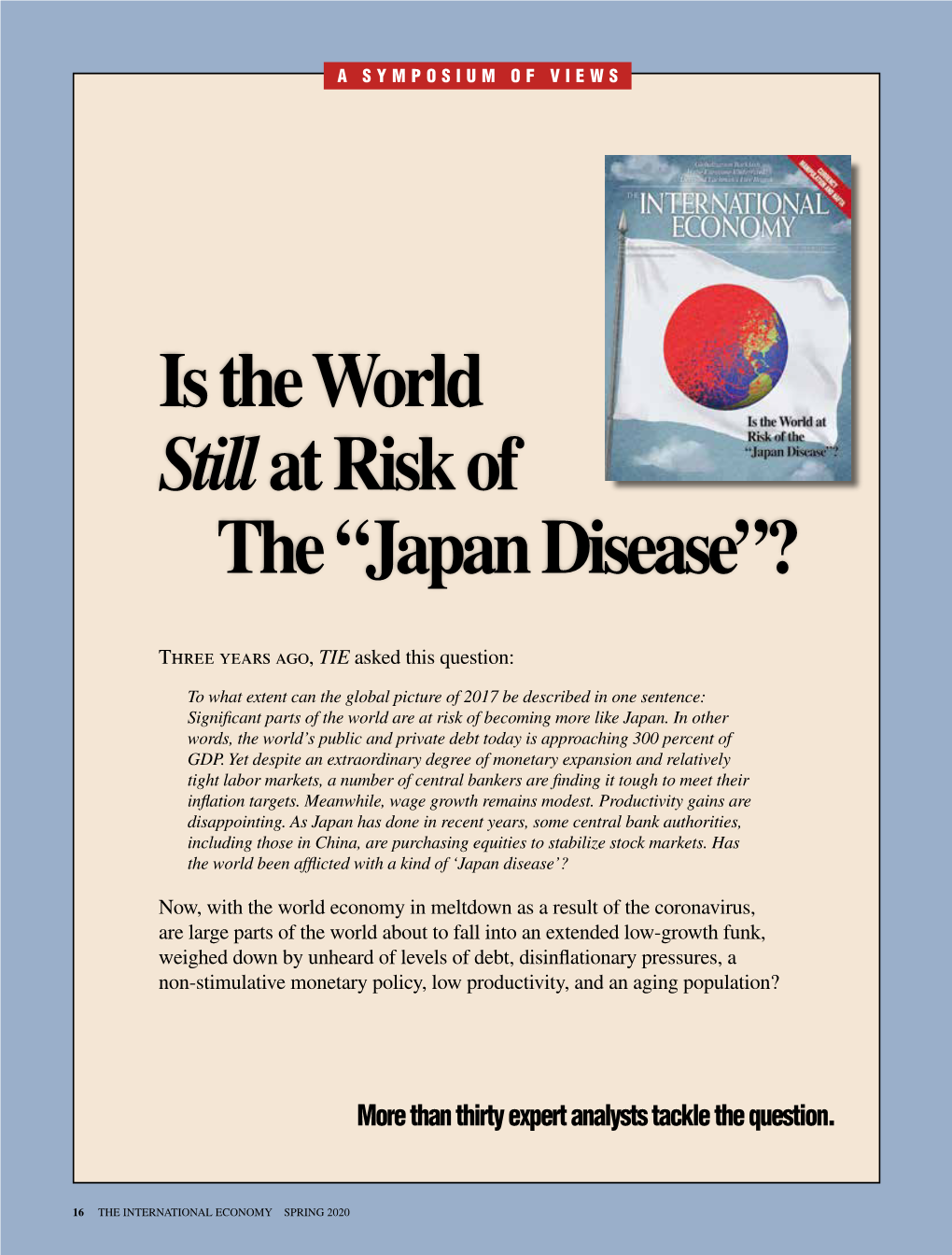 “Japan Disease”?