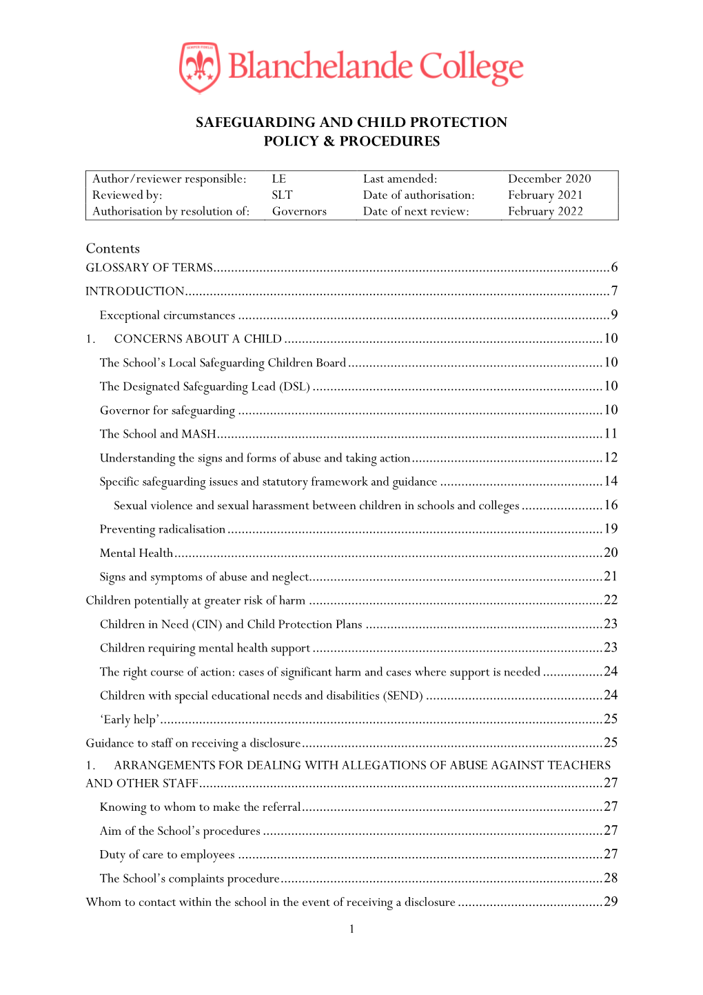 Safeguarding Policy