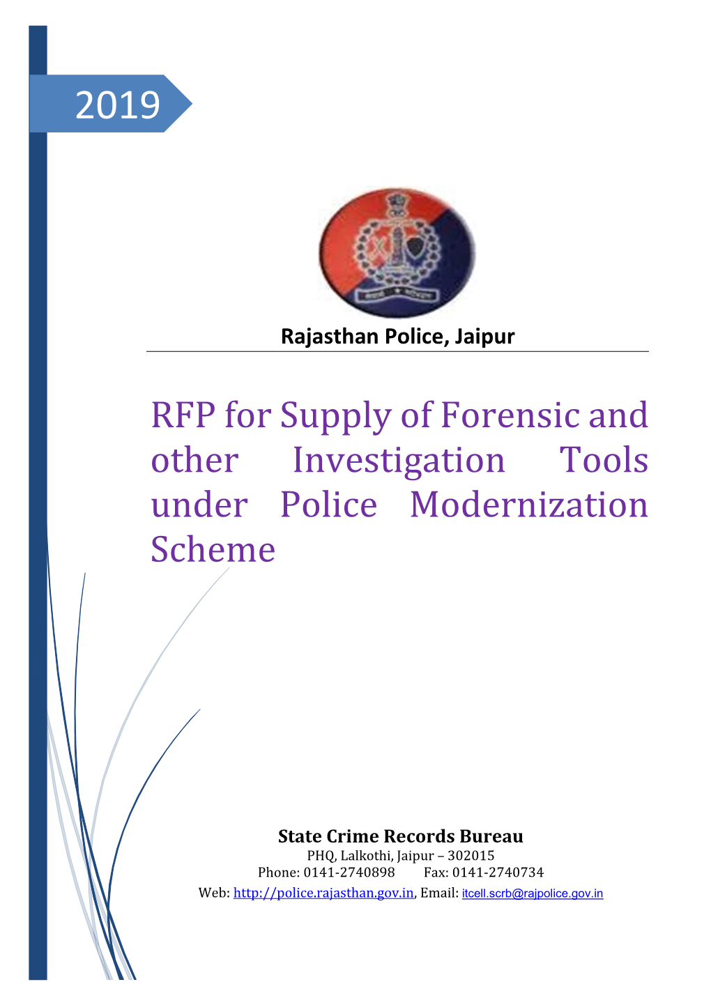 RFP for Supply of Forensic and Other Investigation Tools Under Police Modernization Scheme