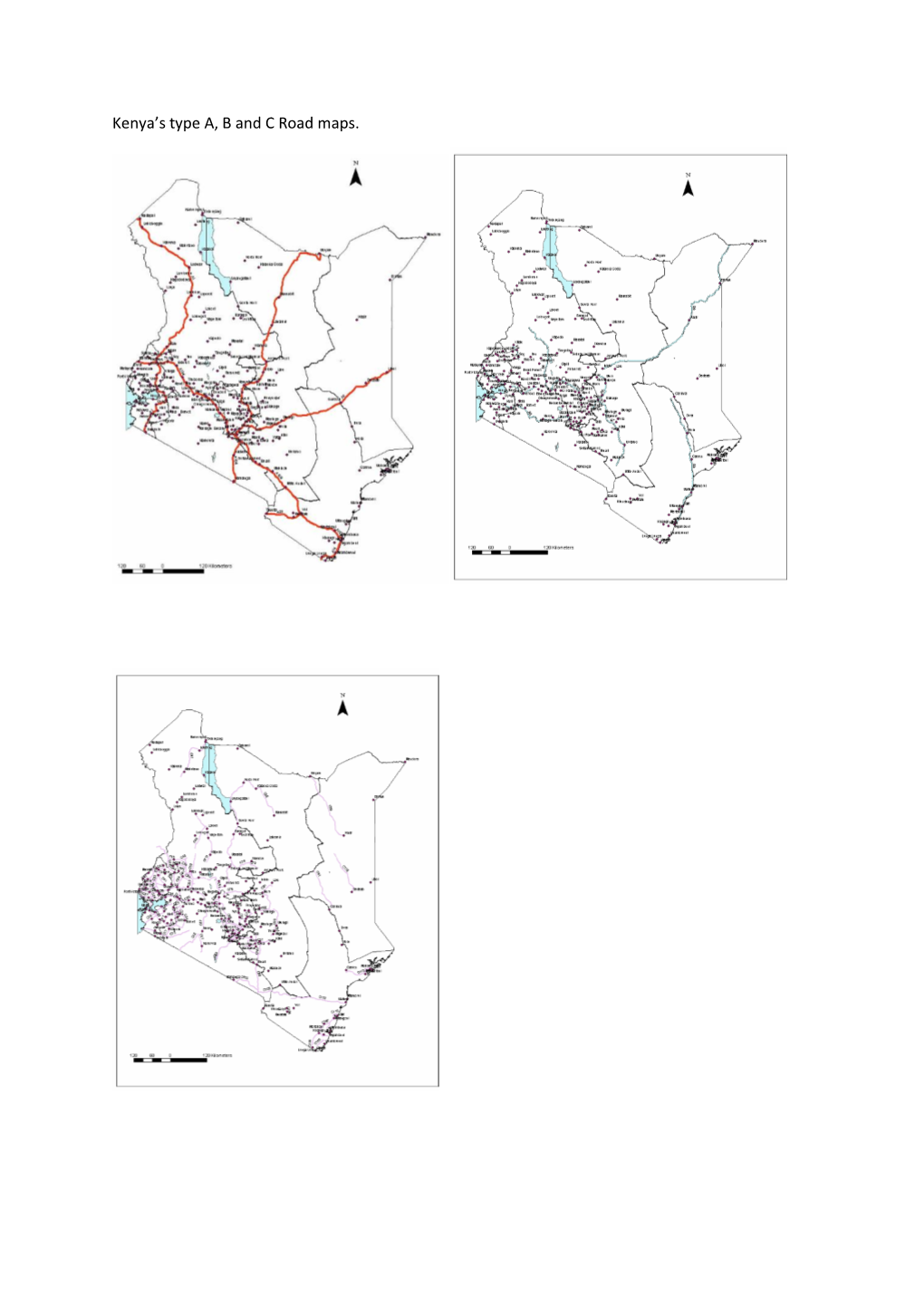 Kenya's Type A, B and C Road Maps