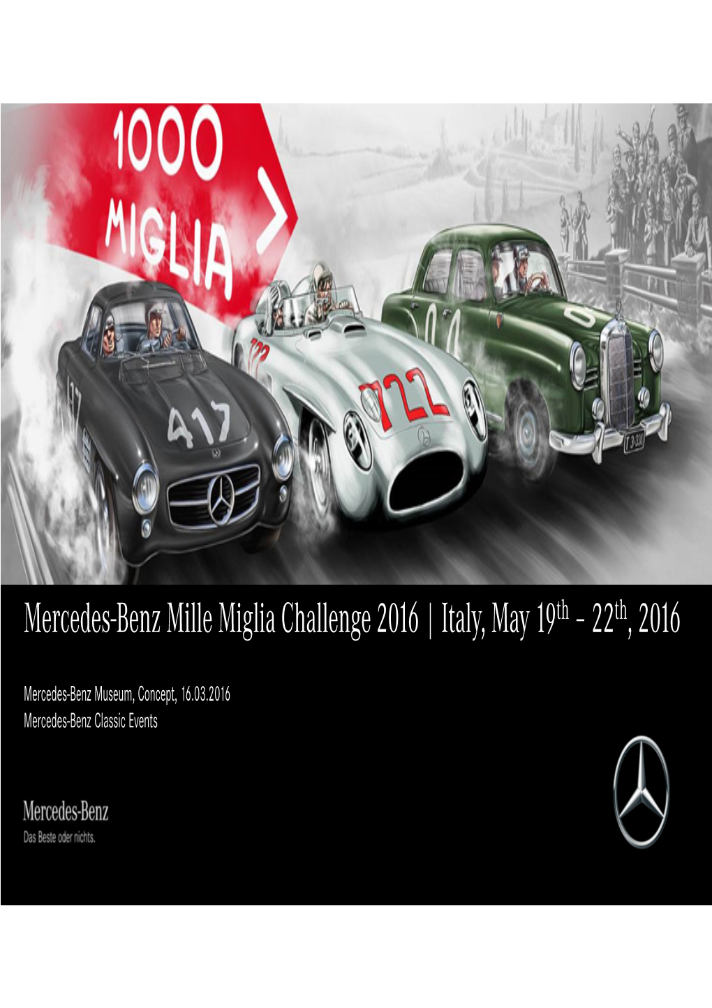 Mercedes-Benz Mille Miglia Challenge 2016 | Italy, May 19 Th – 22 Th , 2016