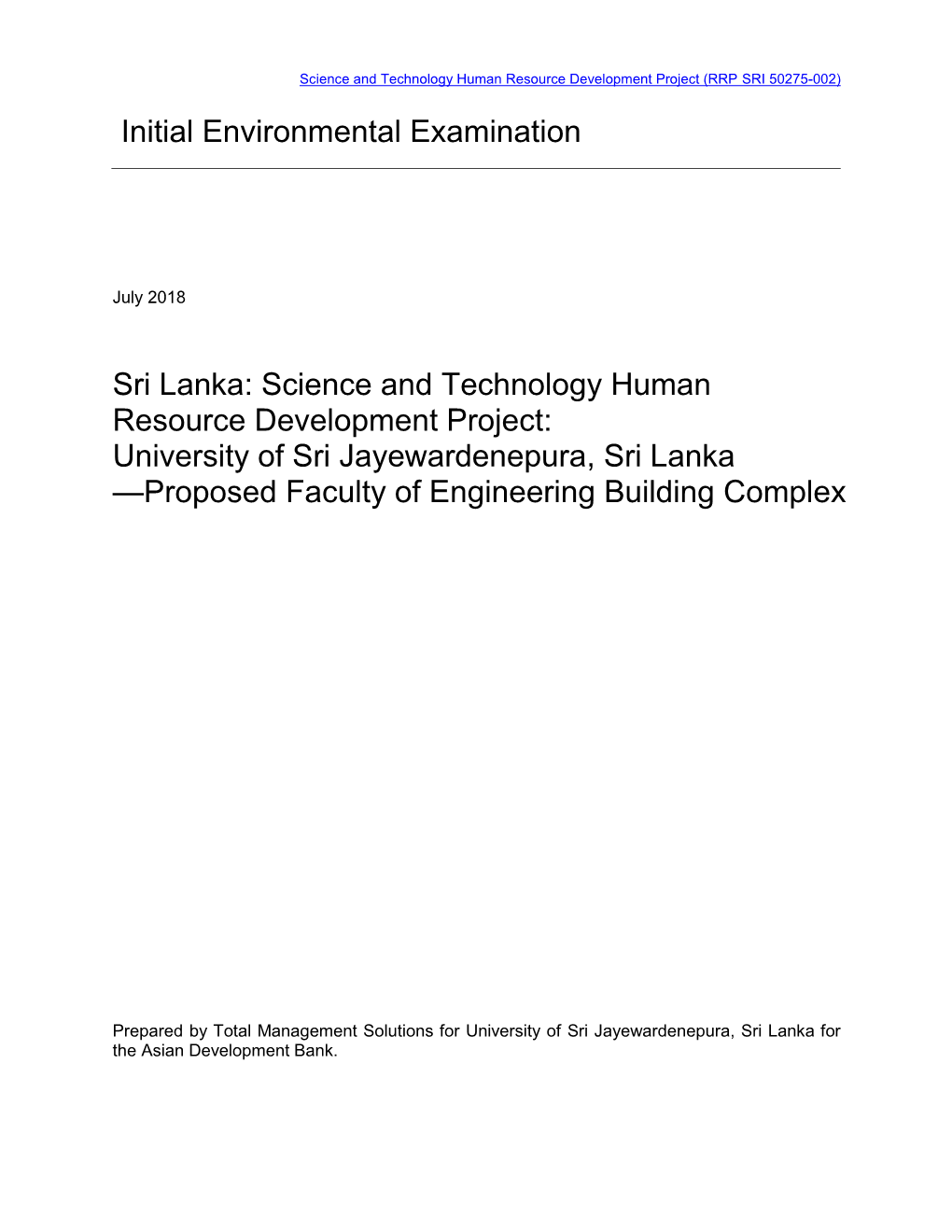 University of Sri Jayewardenepura, Sri Lanka —Proposed Faculty of Engineering Building Complex
