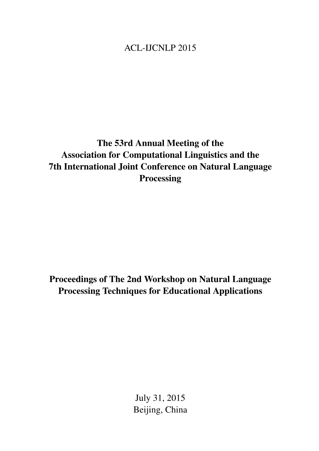 Proceedings of the 2Nd Workshop on Natural Language Processing Techniques for Educational Applications